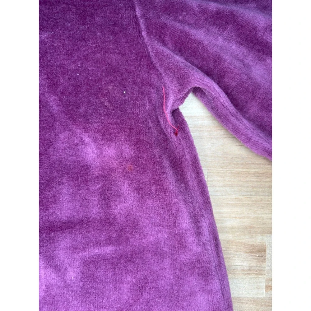 Vintage Health-tex Toddler Girls Plum Purple Velour Lace Trim Dress 3T USA Made